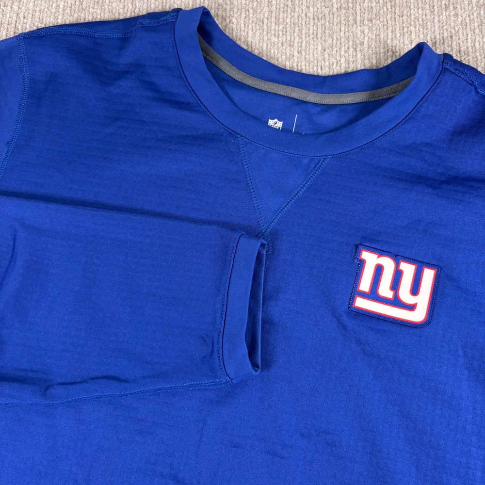 Nike NFL On Field New York Giants Blue Long Sleeve Performance Shirt Mens XL